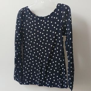 NWOT Mixed Media Polkadot Top